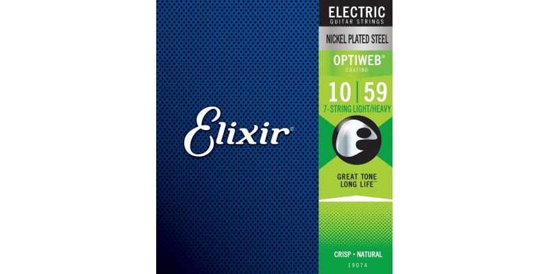 Elixir OPTIWEB 7 String Light Heavy Electric Guitar Strings 10 59
