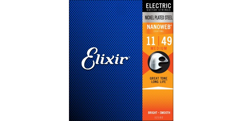 Elixir Electric Guitar Strings with NANOWEB Coating 11-49 front