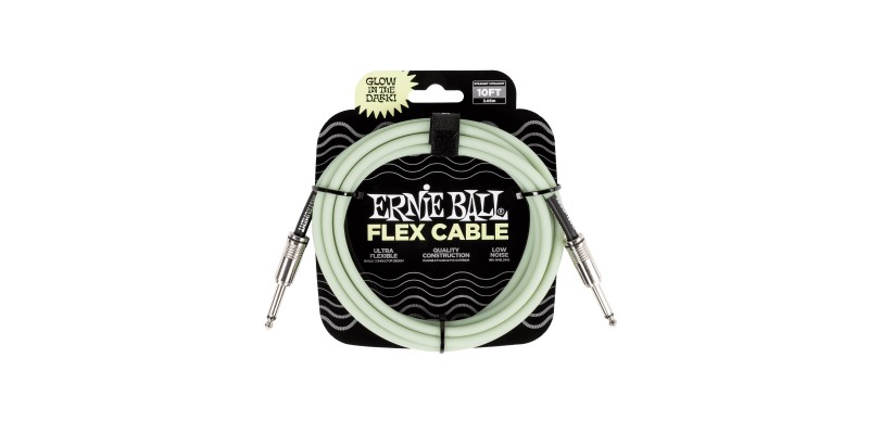 Ernie Ball Flex Instrument Cable Straight/Straight 10ft Glow in Dark