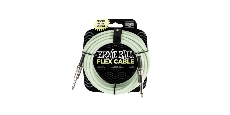 Ernie Ball Flex Instrument Cable Straight/Straight 20ft Glow in Dark
