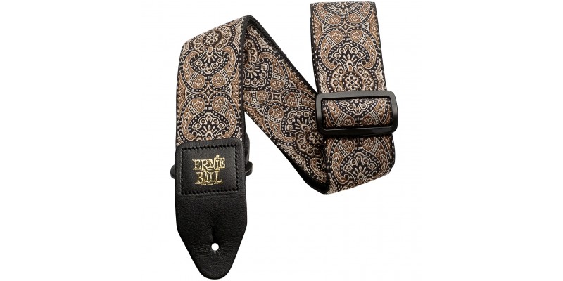 Ernie Ball Jacquard Guitar Strap Gold & Black Paisley