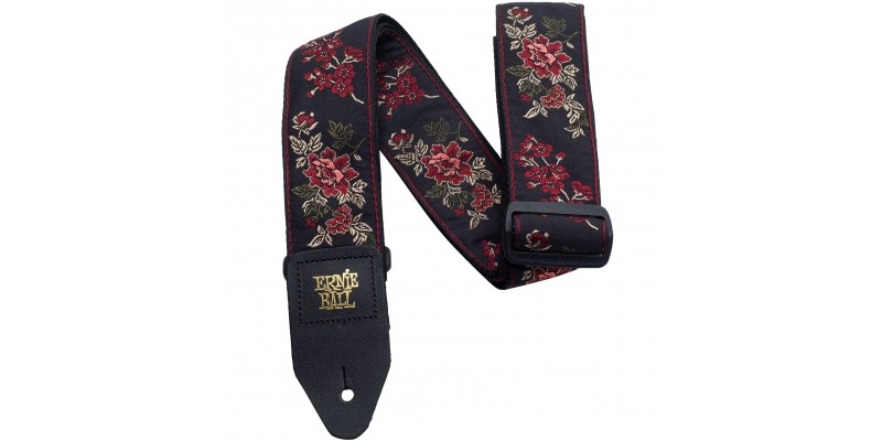 Ernie Ball Jacquard Guitar Strap Red Rose 1