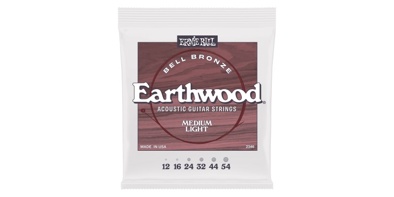 Ernie Ball Medium Light Earthwood Bell Bronze Acoustic Guitar Strings 12-54