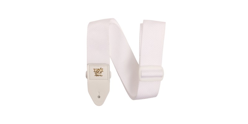 Ernie Ball Polypro Guitar Strap White with White