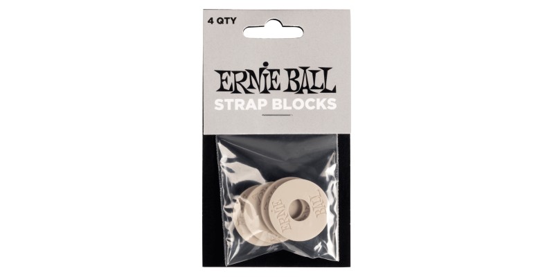 Ernie Ball Strap Blocks 4 Pack Grey Front