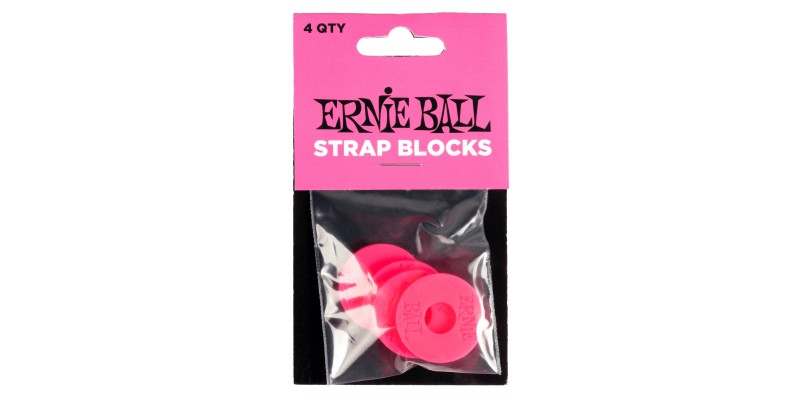 Ernie Ball Strap Blocks 4 Pack Pink Front