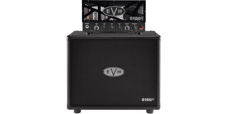 EVH 5150III LBX-S Head With 5150III Straight Cabinet Black Half Stack Pack Main