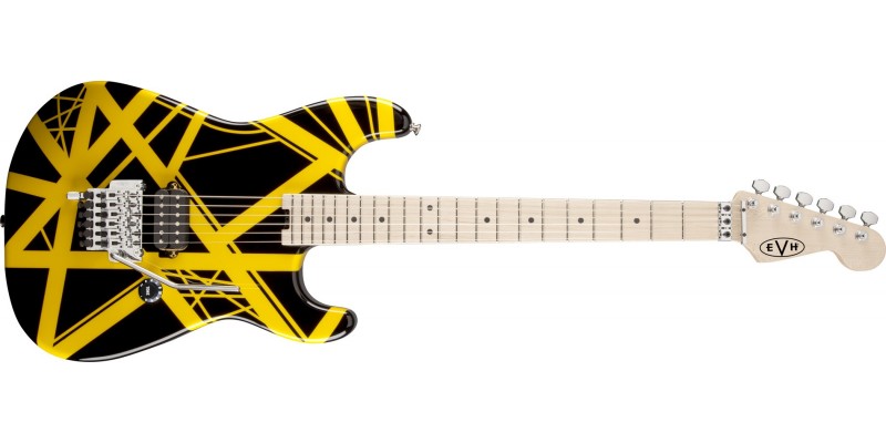EVH Striped Series Black with Yellow Stripes Electric Guitar