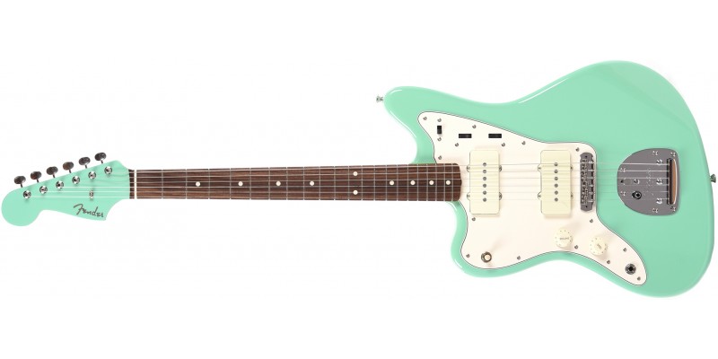 Fender MIJ Traditional ‘60s Jazzmaster Left Handed Special Run Surf Green With Matching Headstock Front