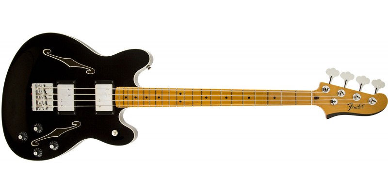 Fender Starcaster Bass Guitar Black, Maple Fingerboard