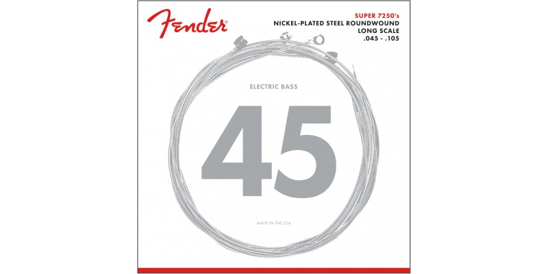 Fender 7250M Nickel Plated Steel Bass Strings Medium Long Scale 45-105