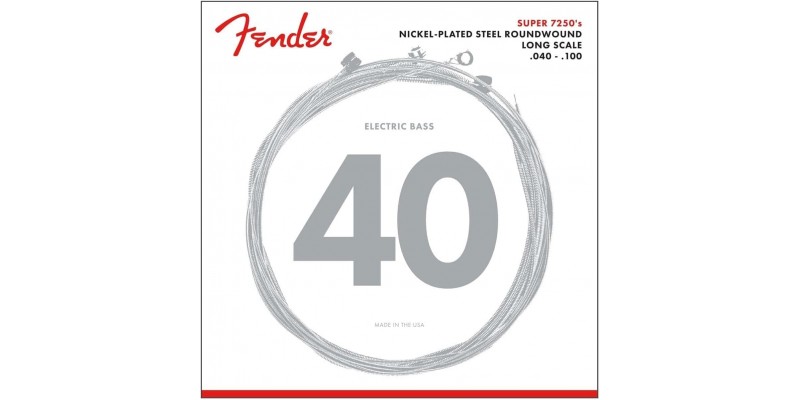 Fender 7250ML Nickel Plated Steel Bass Strings Medium Light Long Scale 45-100