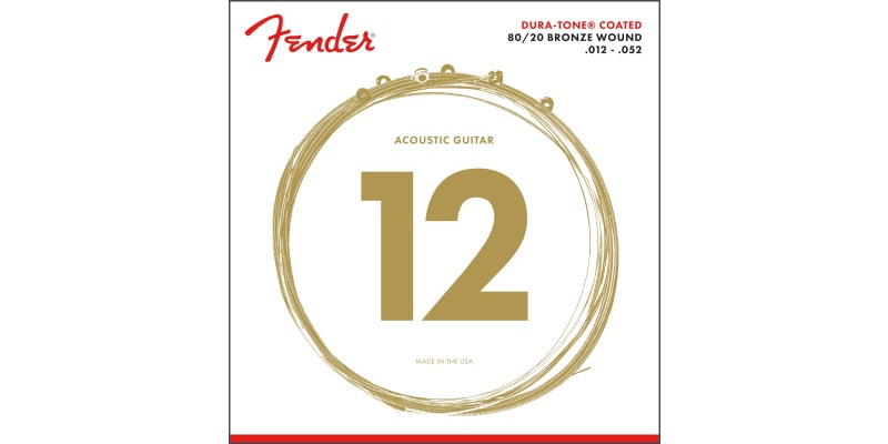 Fender 880L Dura Tone Coated Acoustic Guitar Strings 80/20 12-52