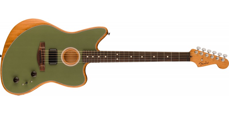 Fender Acoustasonic Player Jazzmaster Antique Olive Front