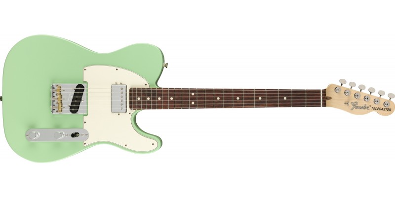 Fender American Performer Telecaster Hum Satin Surf Green Front