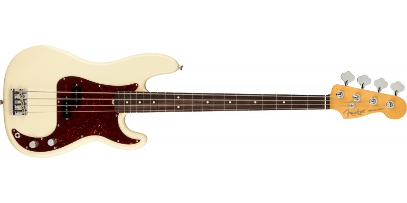 Fender American Professional II Precision Bass Olympic White Rosewood Tortoiseshell Front