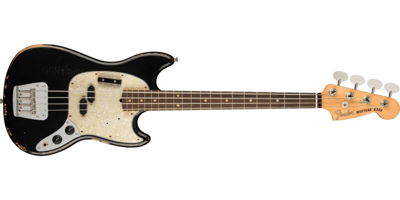 Fender JMJ Road Worn Mustang Bass Black Front