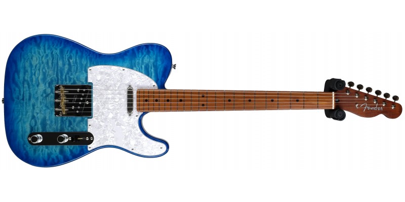 Fender Limited Edition MIJ Hybrid II Telecaster Quilt Aquamarine, Roasted Maple