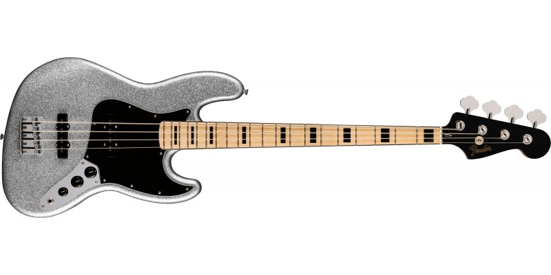 Fender Limited Edition Mikey Way Jazz Bass Silver Sparkle Front