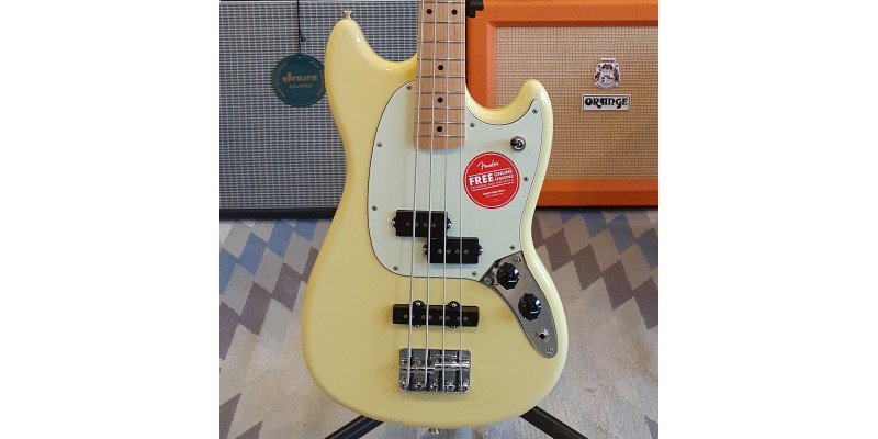 Fender mustang bass canary yellow sale