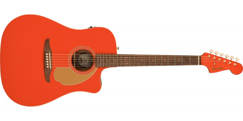 Fender Limited Edition Redondo Player Fiesta Red, Gold Hardware Front