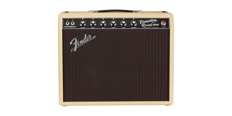 Fender LTD 65 Princeton Reverb Blonde Textured Vinyl Oxblood Grille Cloth Front