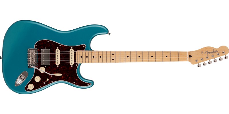 Fender Made in Japan Hybrid II Stratocaster HSS Limited Run Reverse Telecaster Headstock Ocean Turquoise Metallic Front