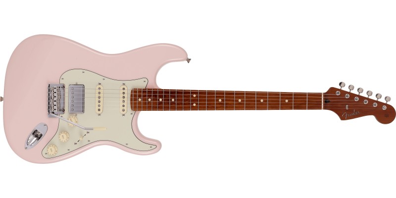 Fender Made in Japan Hybrid II Stratocaster Limited Run Roasted Maple Shell Pink Front