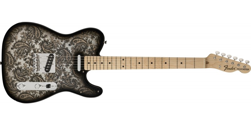 Fender MIJ LTD Black Paisley Telecaster Front