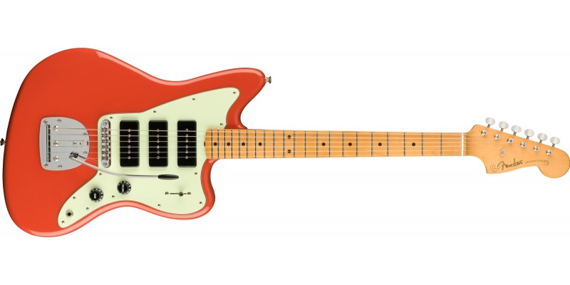 Fender Noventa Jazzmaster Maple Fingerboard Fiesta Red Front