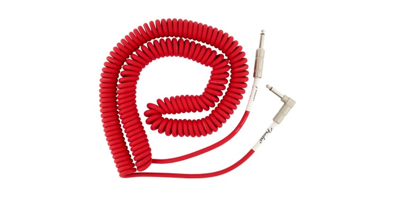 Fender Original Series Coil Cable Straight-Angle 30 Foot Fiesta Red Front