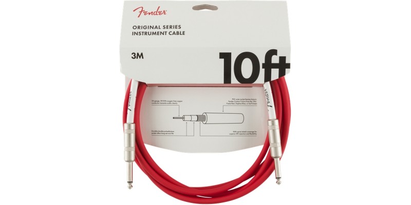 Fender Original Series Instrument Cable 10 Foot Fiesta Red Front