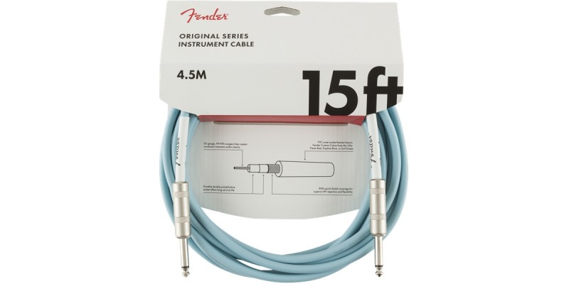 Fender Original Series Instrument Cable 15 Foot Daphne Blue Front