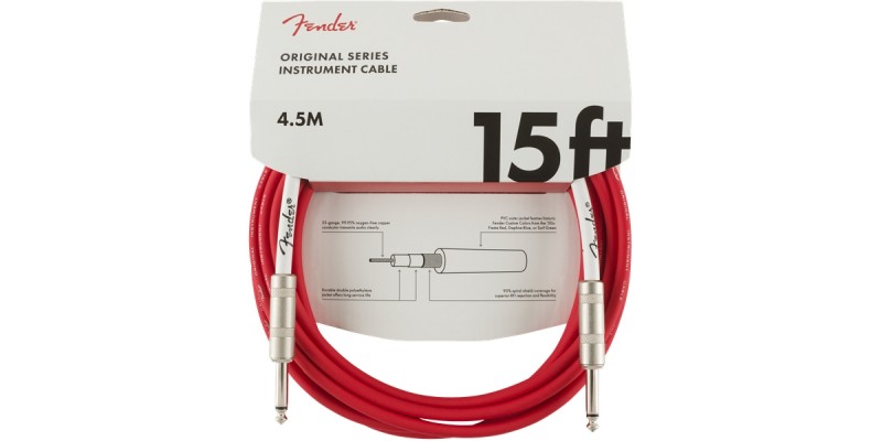 Fender Original Series Instrument Cable 15 Foot Fiesta Red Front