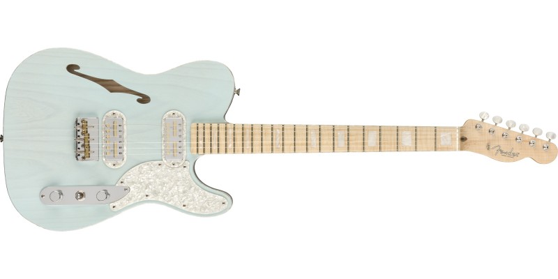 Fender Parallel Universe II Tele Magico Transparent Daphne Blue Front