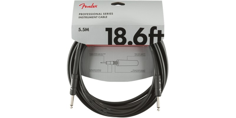 Fender Professional Series Instrument Cable Straight Straight 18.6 Foot Black Front