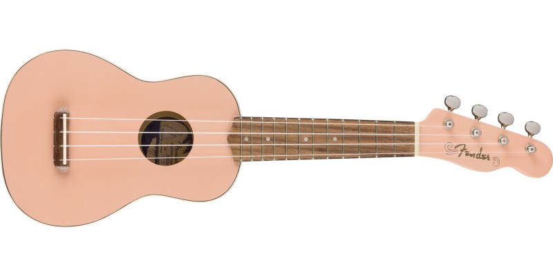 Fender Venice Soprano Ukulele Shell Pink Front