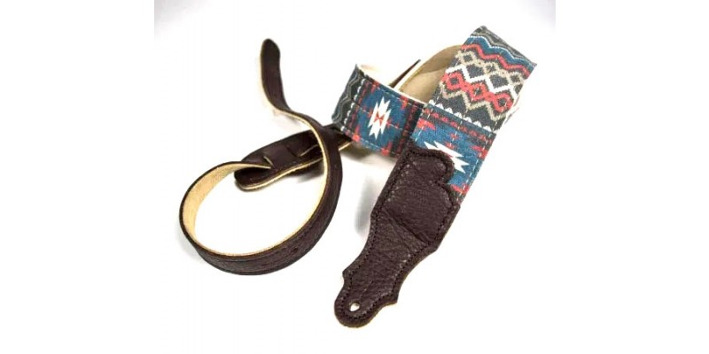 Franklin 2" Old Aztec Canvas Guitar Strap Blue/Red