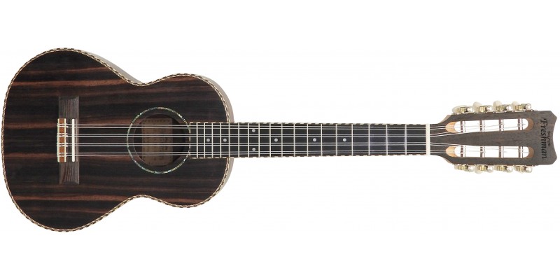 Freshman UKEBONYT8STRING 8-String Tenor Ukulele Ebony Front
