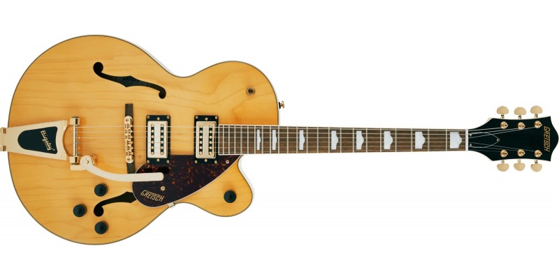 Gretsch G2410TG Streamliner Hollow Body Single-Cut with Bigsby and Gold Hardware Laurel Fingerboard Village Amber Front