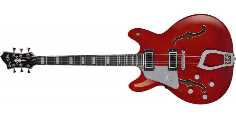 Hagstrom Super Viking Left Handed Wild Cherry Transparent