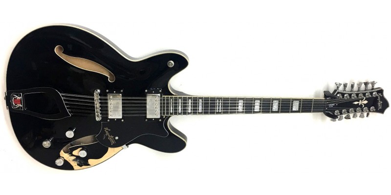 Hagstrom Viking Deluxe 12 String Guitar Black (Repaired)