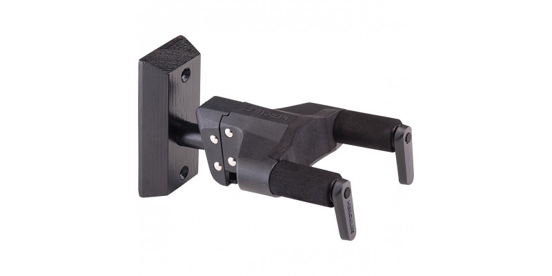HERCULES GSP38WBK PLUS AUTO GRIP SYSTEM AGS GUITAR WALL HANGER BLACK WOOD BASE SHORT ARM