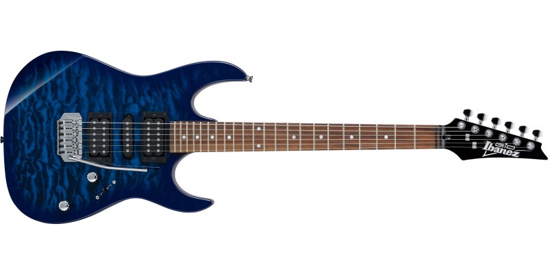 Ibanez Gio GRX70QA-TBB Electric Guitar, Transparent Blue Burst