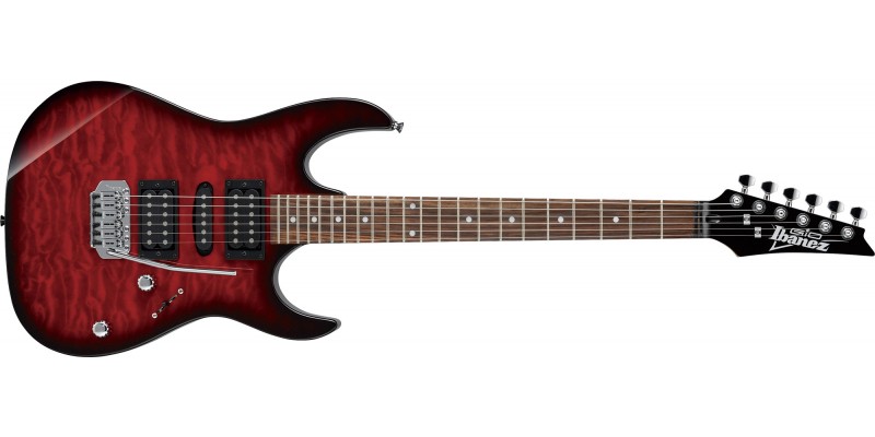 Ibanez grx70qa gio transparent red burst top