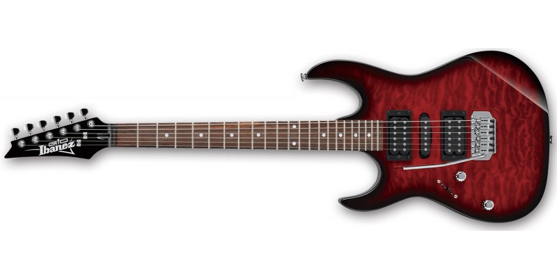 Ibanez GRX70QAL-TRB Left Handed Transparent Red Burst Guitar