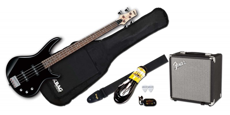 Ibanez GSR180 Black with Fender Rumble 15 Package