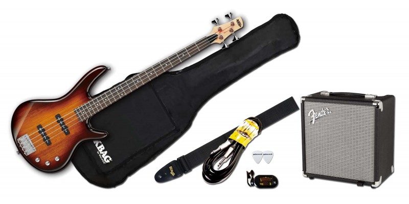 Ibanez GSR180 Brown Sunburst Fender Rumble 15 Package