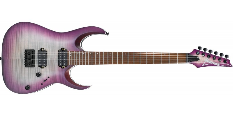 Ibanez rga series rgar42mfmt electric guitar transparent purple burst flat top