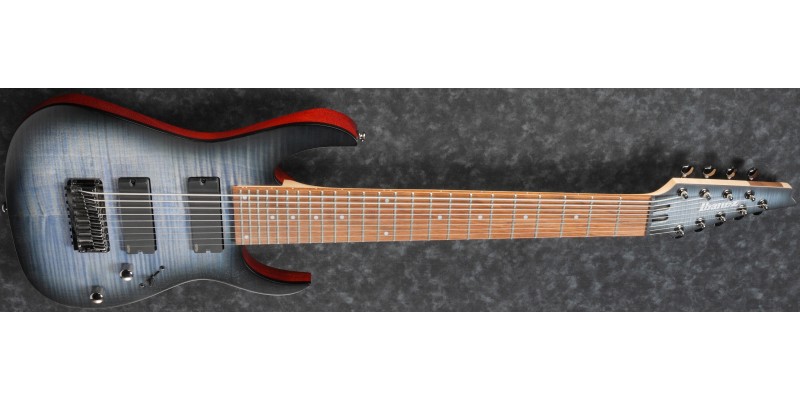 Ibanez RGIR9FME FDF Iron Label 9 String Faded Denim Flat 2019 Guitar